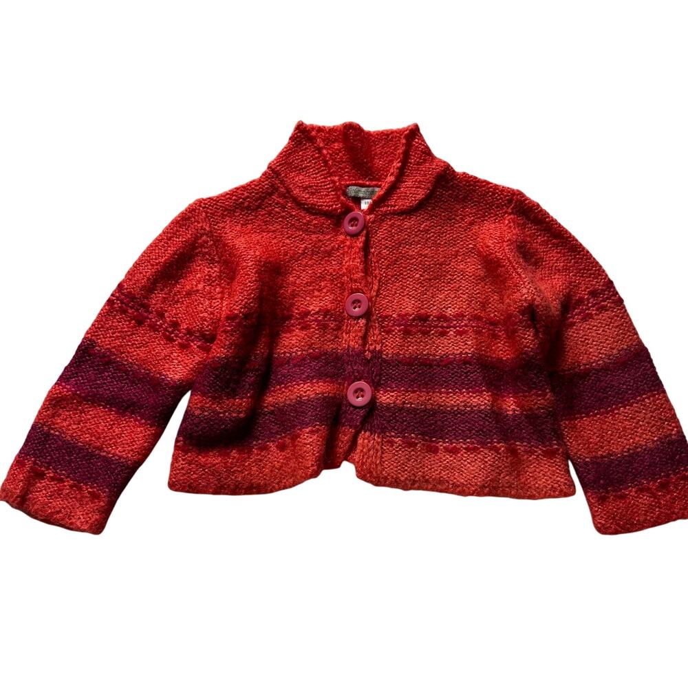 Jojo Maman Bebe Orange Wool Blend Cardigan - 18 Months
